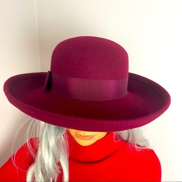 Street Smart by Betmar | 100% Wool Burgundy Hat | Made in USA - Picture 3 of 12